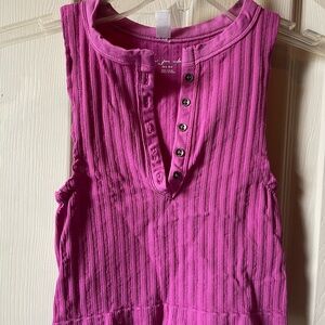 UO Pink Sleeveless Button-Up Top